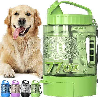 Dog Water Bottle, Portable Water Dispenser with Bowl, Leak Proof Pet Travel Squeeze Bottle, Puppy Essentials Dog Stuff Accessories for Outdoor Walking, Hiking, Camping