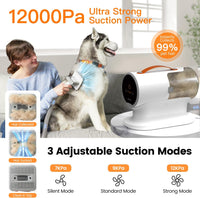 Dog Grooming Vacuum Kit,12000Pa Strong Pet Vacuum for Shedding,Grooming Hai,Quiet,Pg100,2L Large Capacity